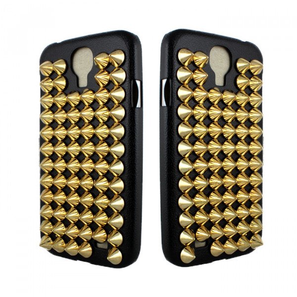 Wholesale Samsung Galaxy S4 3D Spike Punk Studs Case (Gold)